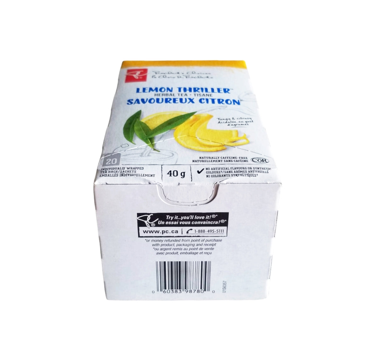 President's Choice Lemon Thriller Herbal Tea, 20ct, 40g/1.4 oz. Box