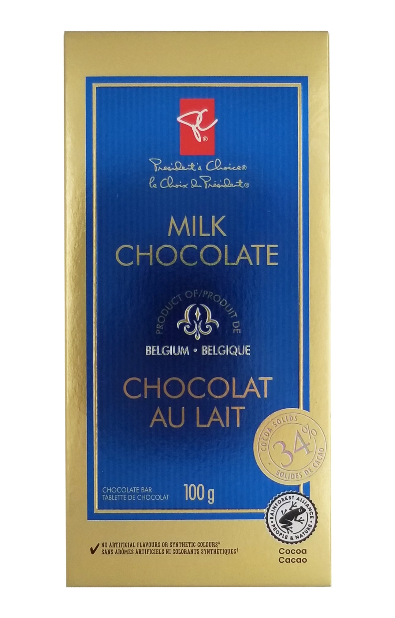 President's Choice Milk Chocolate Bar - 100g/3.5 oz. Bar