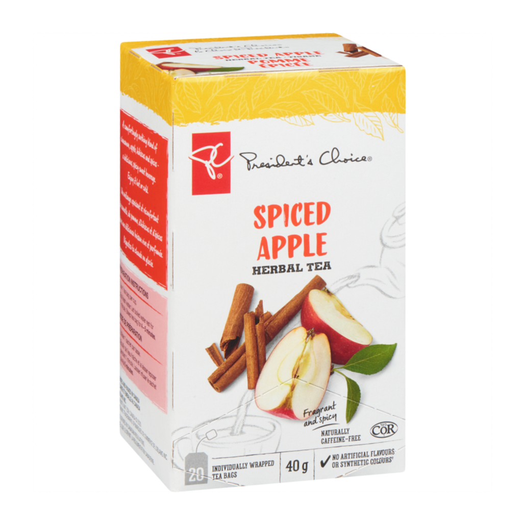 President's Choice Spiced Apple Herbal Tea, 20ct, 40g/1.4 oz. Box