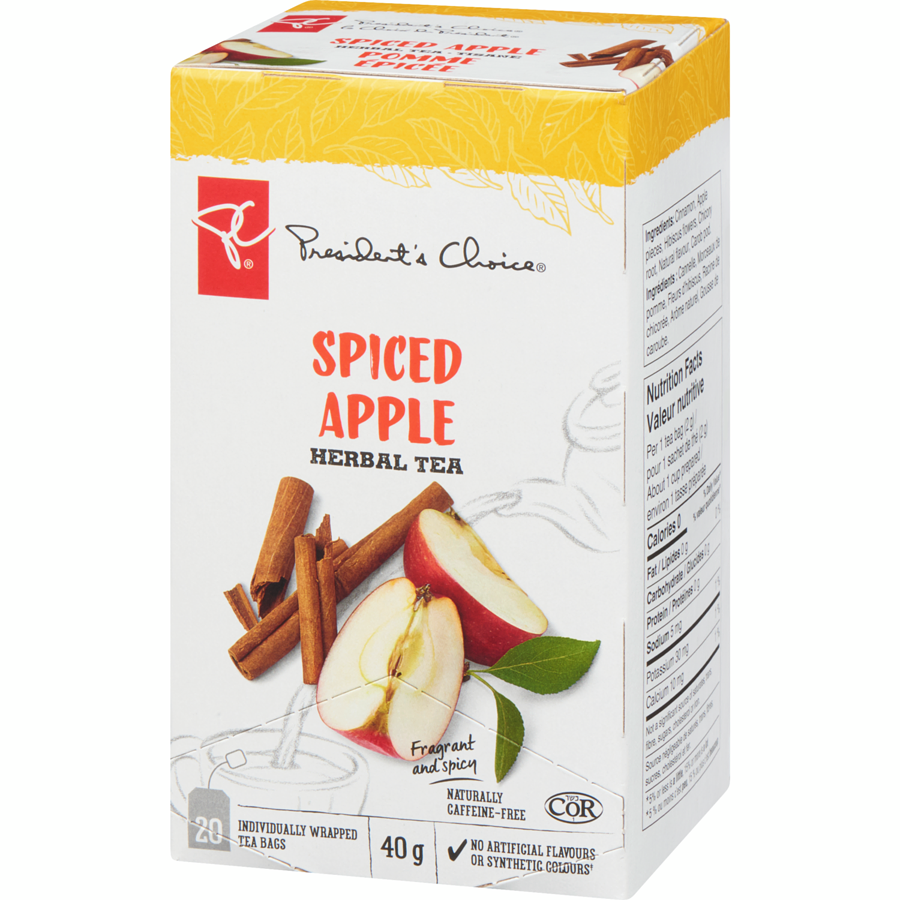 President's Choice Spiced Apple Herbal Tea, 20ct, 40g/1.4 oz. Box