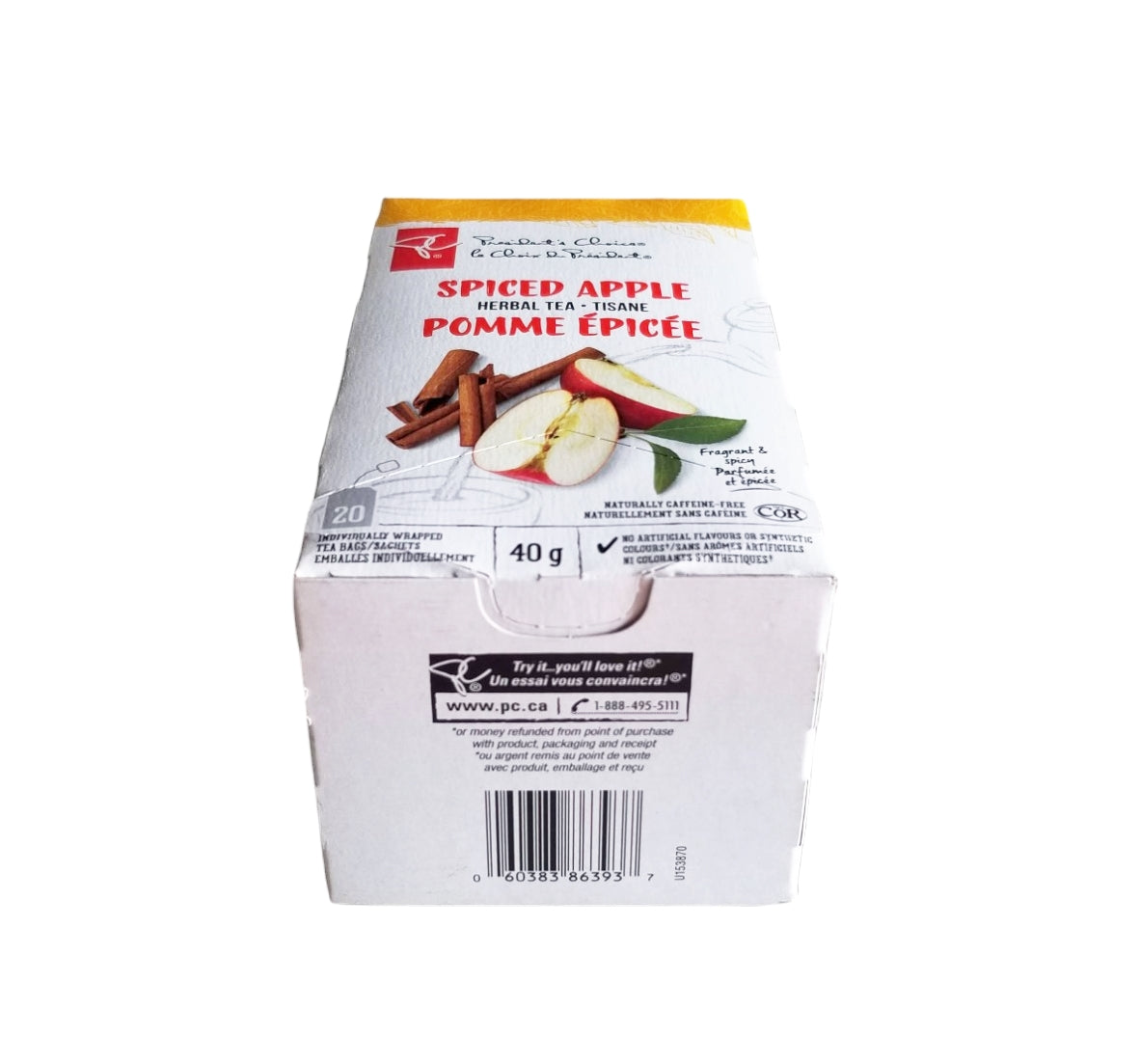 President's Choice Spiced Apple Herbal Tea, 20ct, 40g/1.4 oz. Box