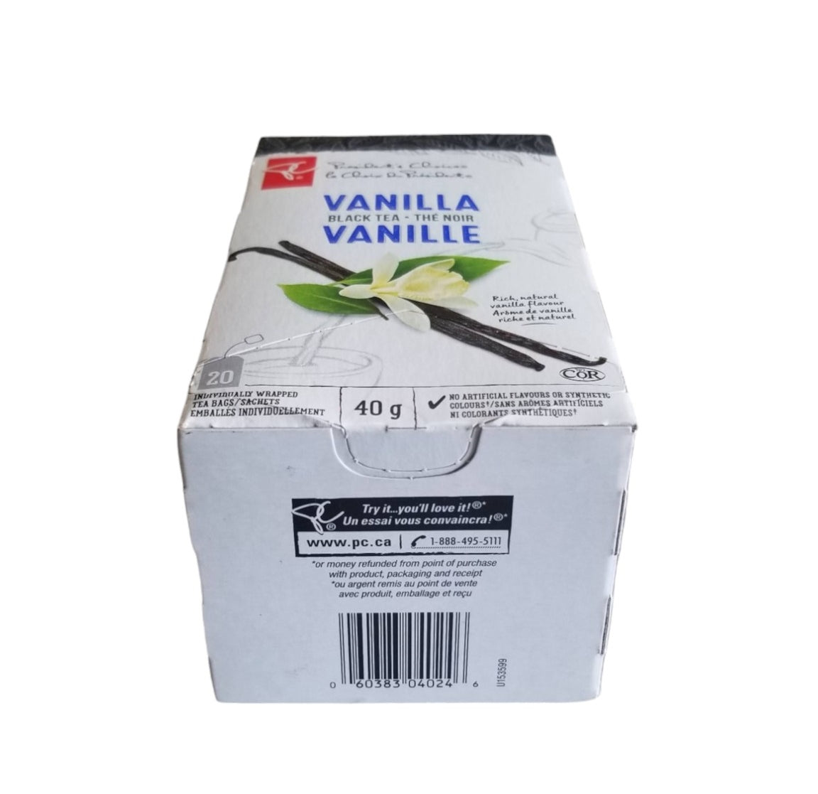 President's Choice Vanilla Black Tea bottom view upc