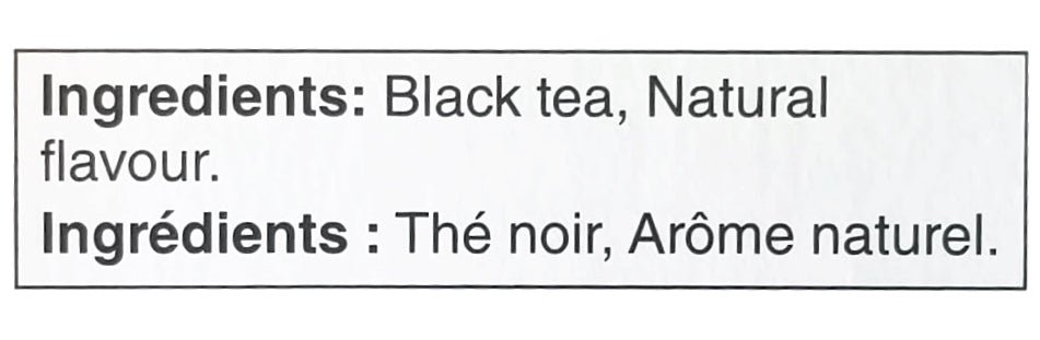 President's Choice Vanilla Black Tea Ingredients Lable