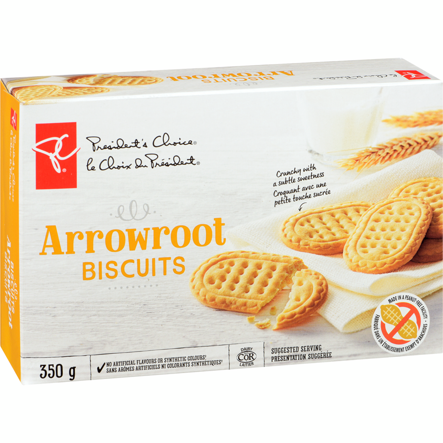 PC Arrowroot Cookies, 350g/12 oz. Box Left Angle