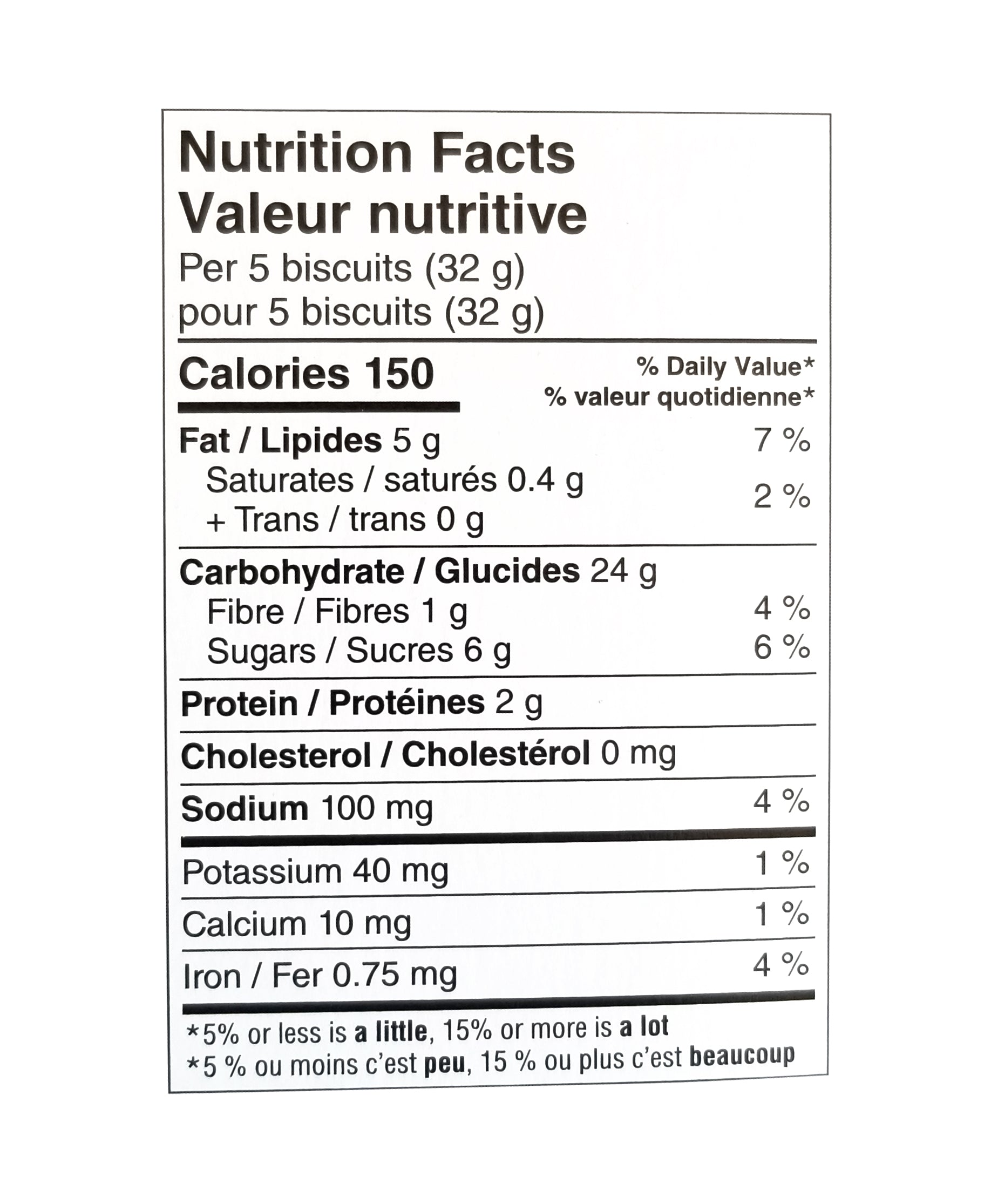 PC Arrowroot Cookies, 350g/12 oz. Box Nutrition Facts