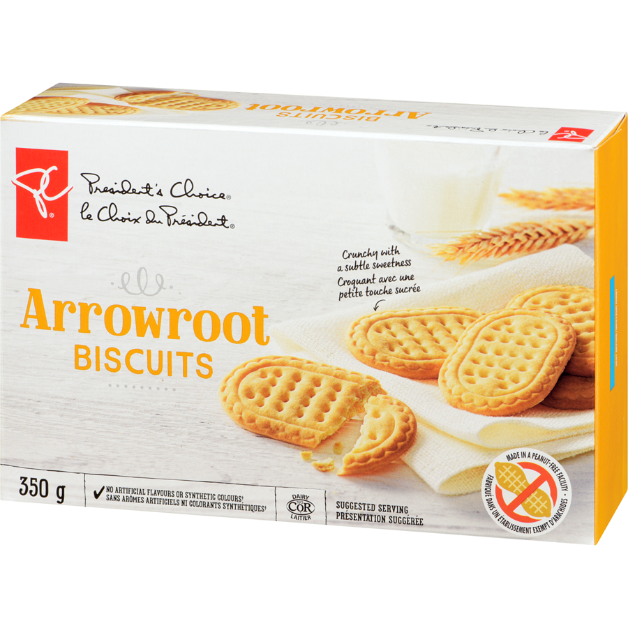 PC Arrowroot Cookies, 350g/12 oz. Box Right Angle