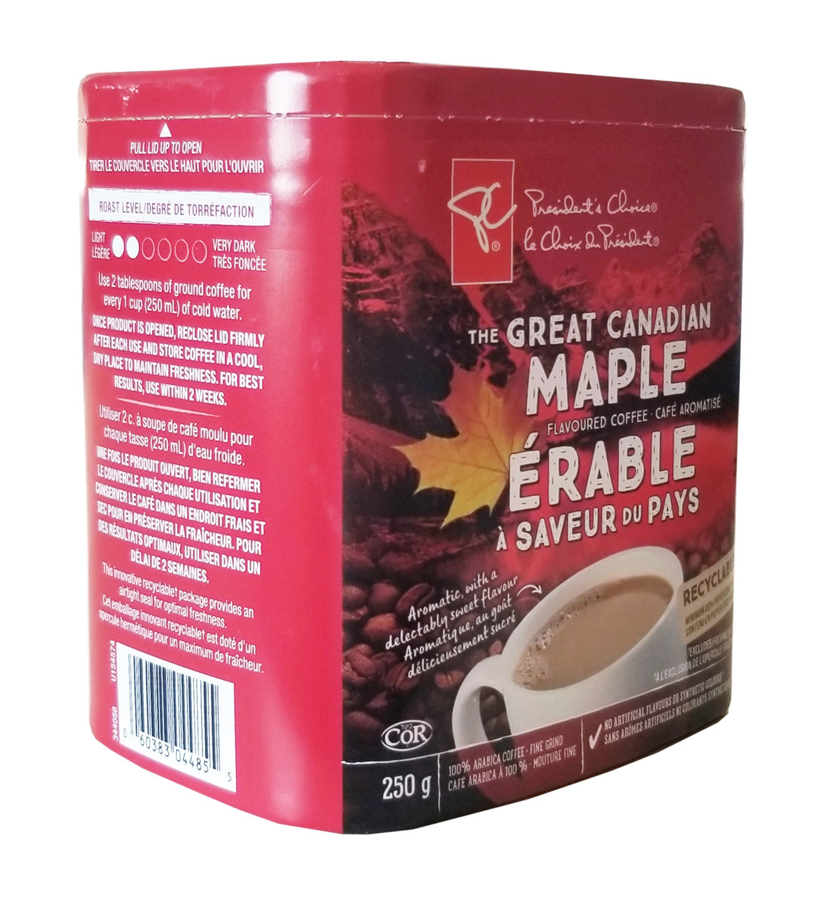 President's Choice The Great Canadian Maple Flavored Coffee, 250g/8.75 oz. Box {Imported from Canada}