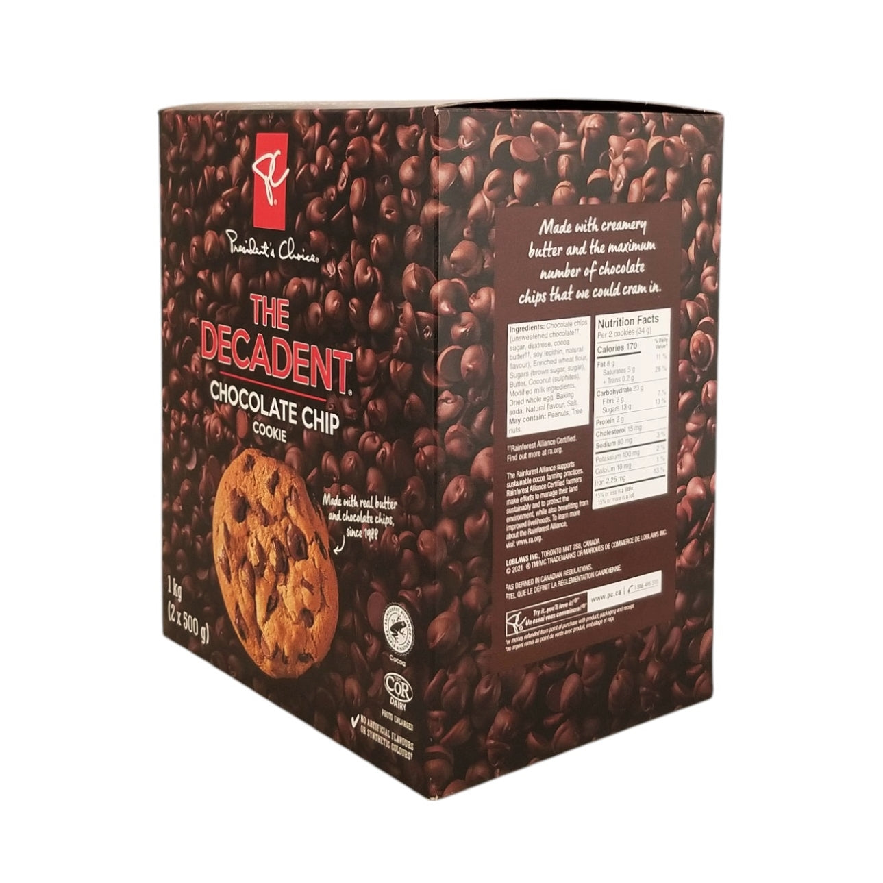 PC The Decadent Chocolate Chip Cookies, 500g/17.6oz-(2pk) {Imported from Canada}