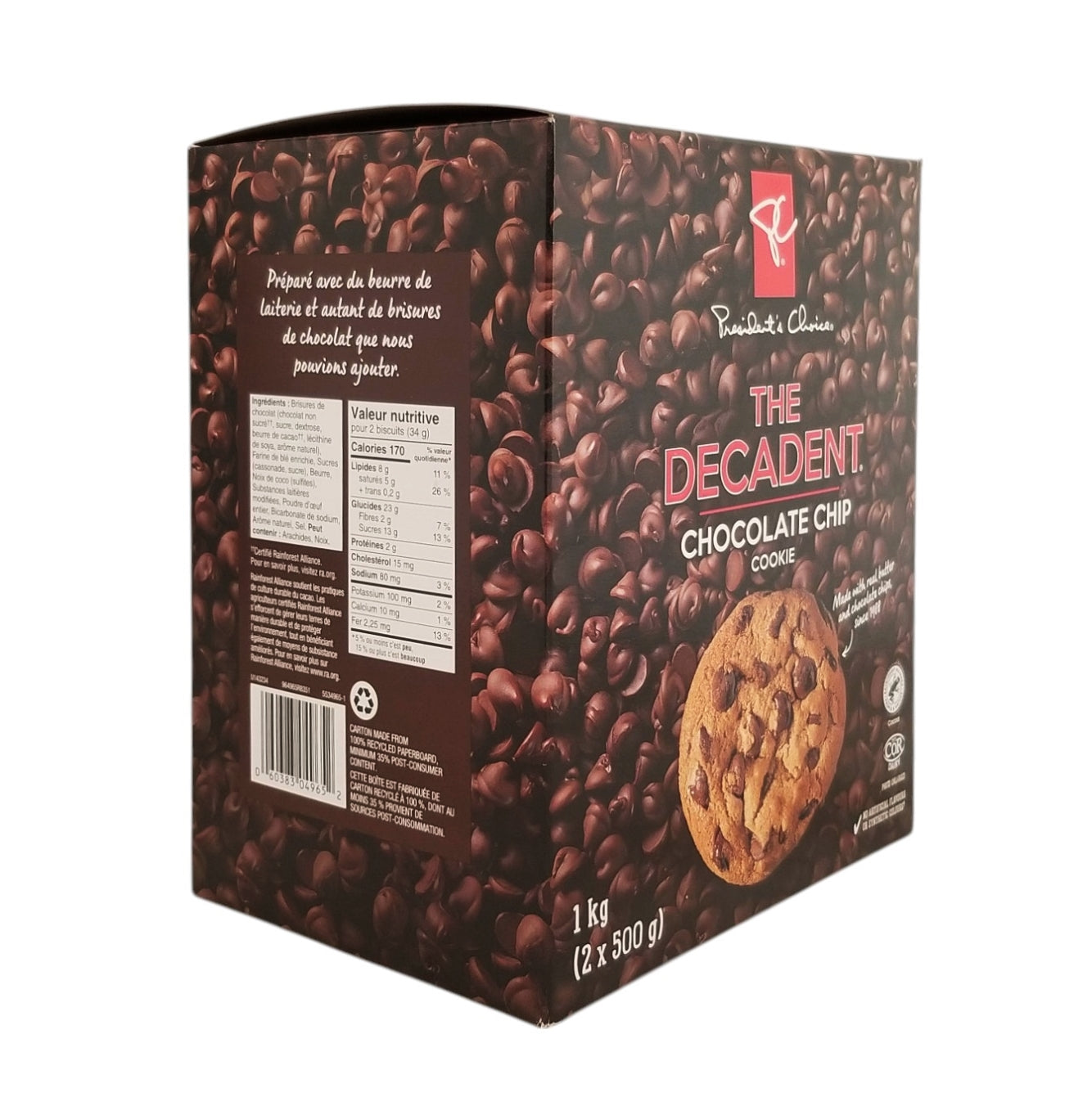 PC The Decadent Chocolate Chip Cookies, 500g/17.6oz-(2pk) {Imported from Canada}