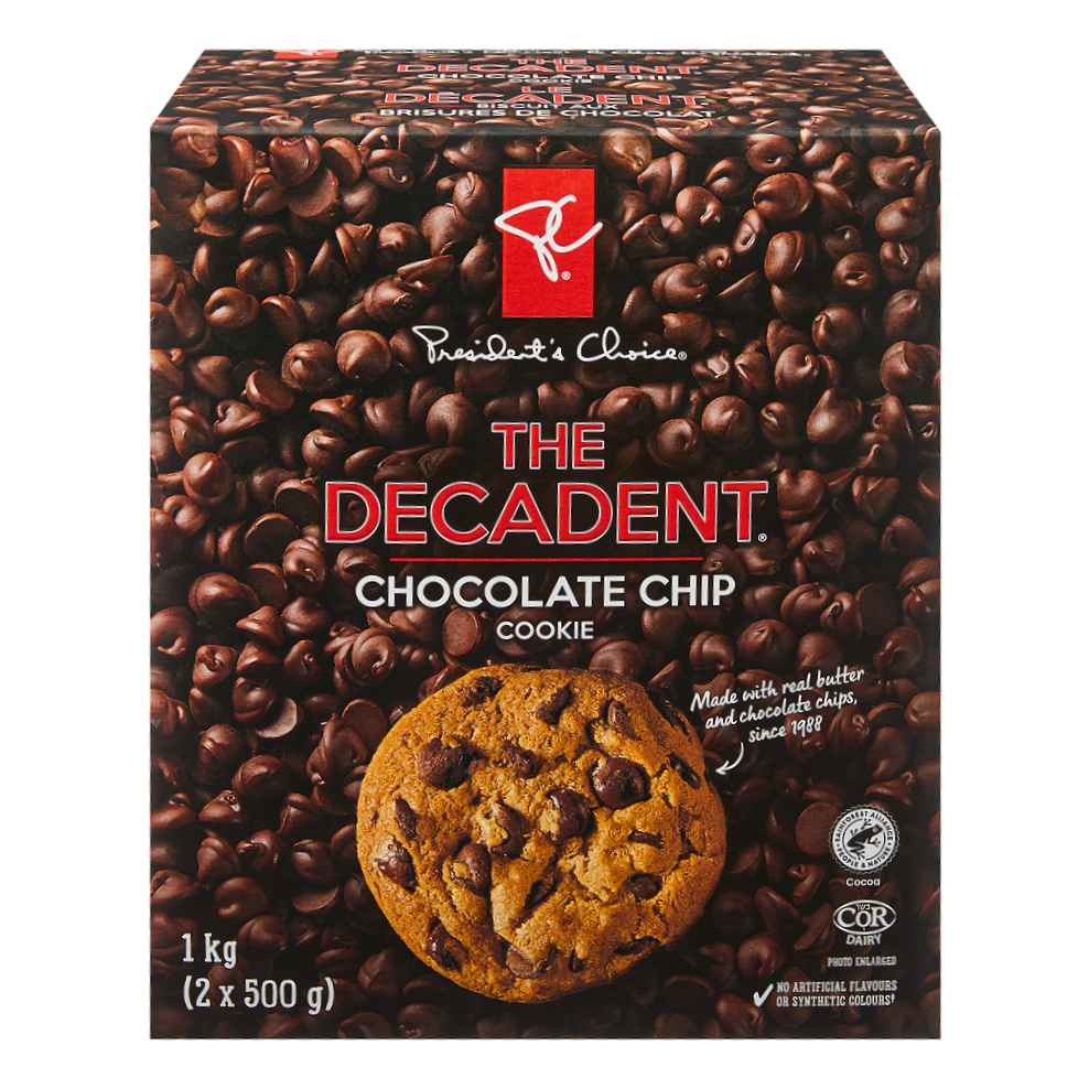 PC The Decadent Chocolate Chip Cookies, 500g/17.6oz-(2pk) {Imported from Canada}