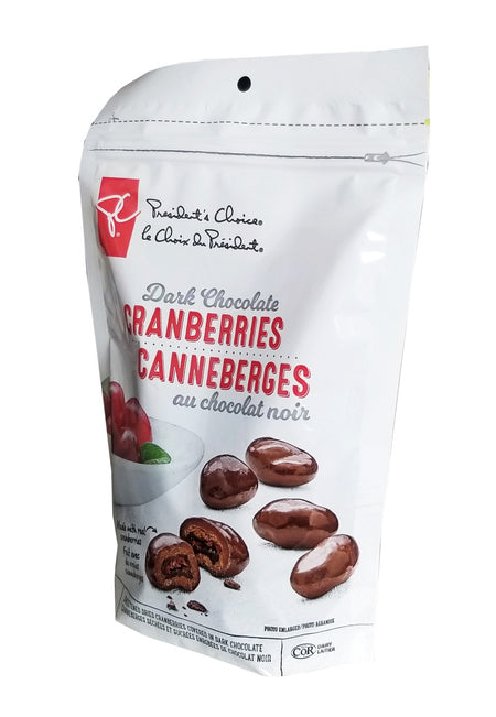 President's Choice Dark Chocolate Cranberries, 340g/12 oz. Bag {Imported from Canada}