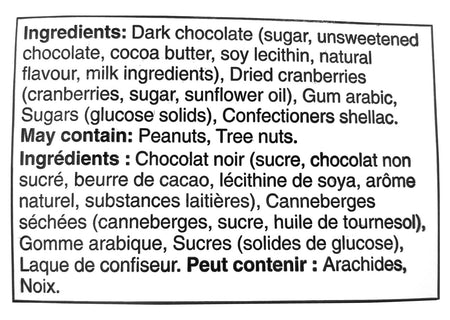 President's Choice Dark Chocolate Cranberries, 340g/12 oz. Bag {Imported from Canada}