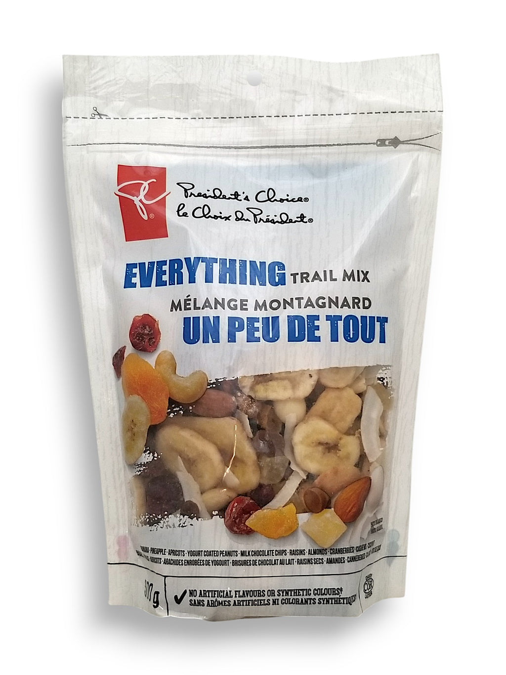 Front of President's Choice Everything Trail Mix, 300g/10.6 oz., Bag