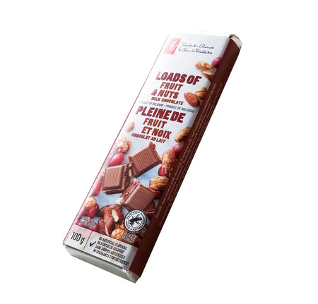 President's Choice Loads of Fruit & Nuts Milk Chocolate Bar, 100g/3.5 oz. (Imported from Canada)