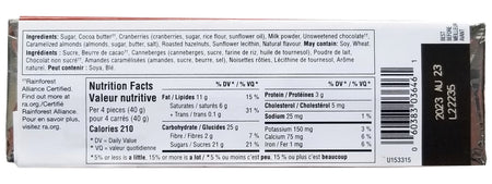 President's Choice Loads of Fruit & Nuts Milk Chocolate Bar, 100g/3.5 oz. (Imported from Canada)