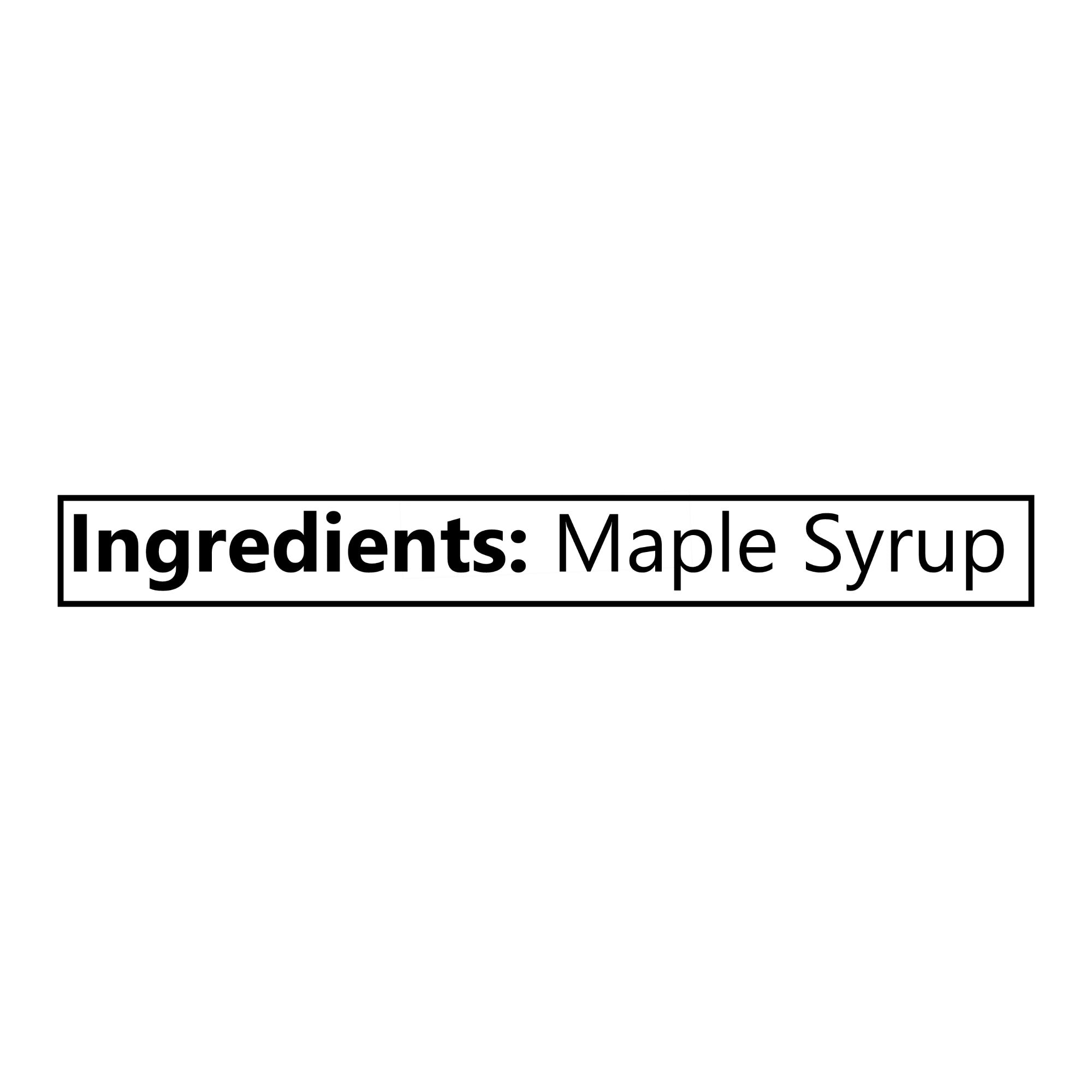 President's Choice Maple Butter Spread ingredient list showing maple syrup as the only ingredient.