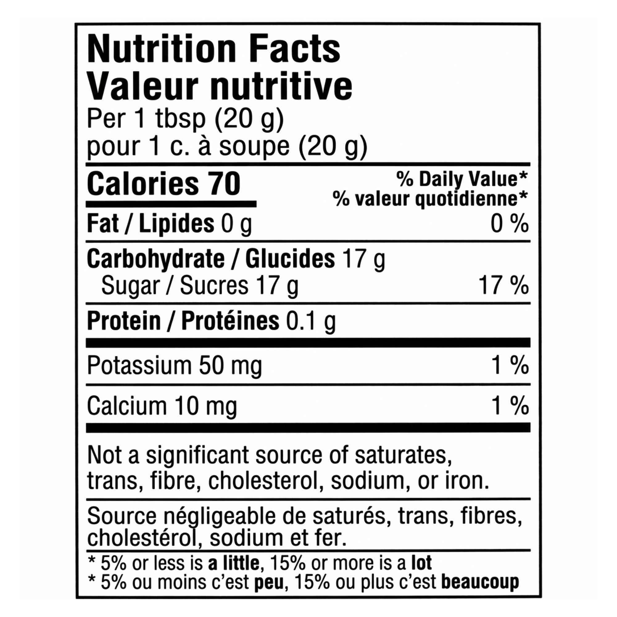 President's Choice Maple Butter Spread nutrition facts showing 70 calories per 1 tbsp (20 g).