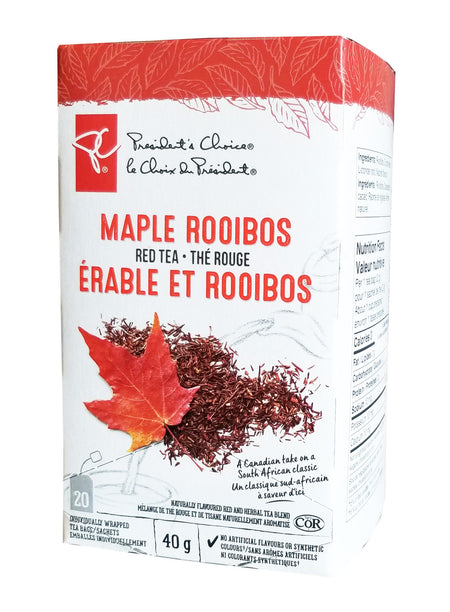 President's Choice Maple Rooibos Red Tea 20ct, 40g/1.4 oz., Box {Imported from Canada}