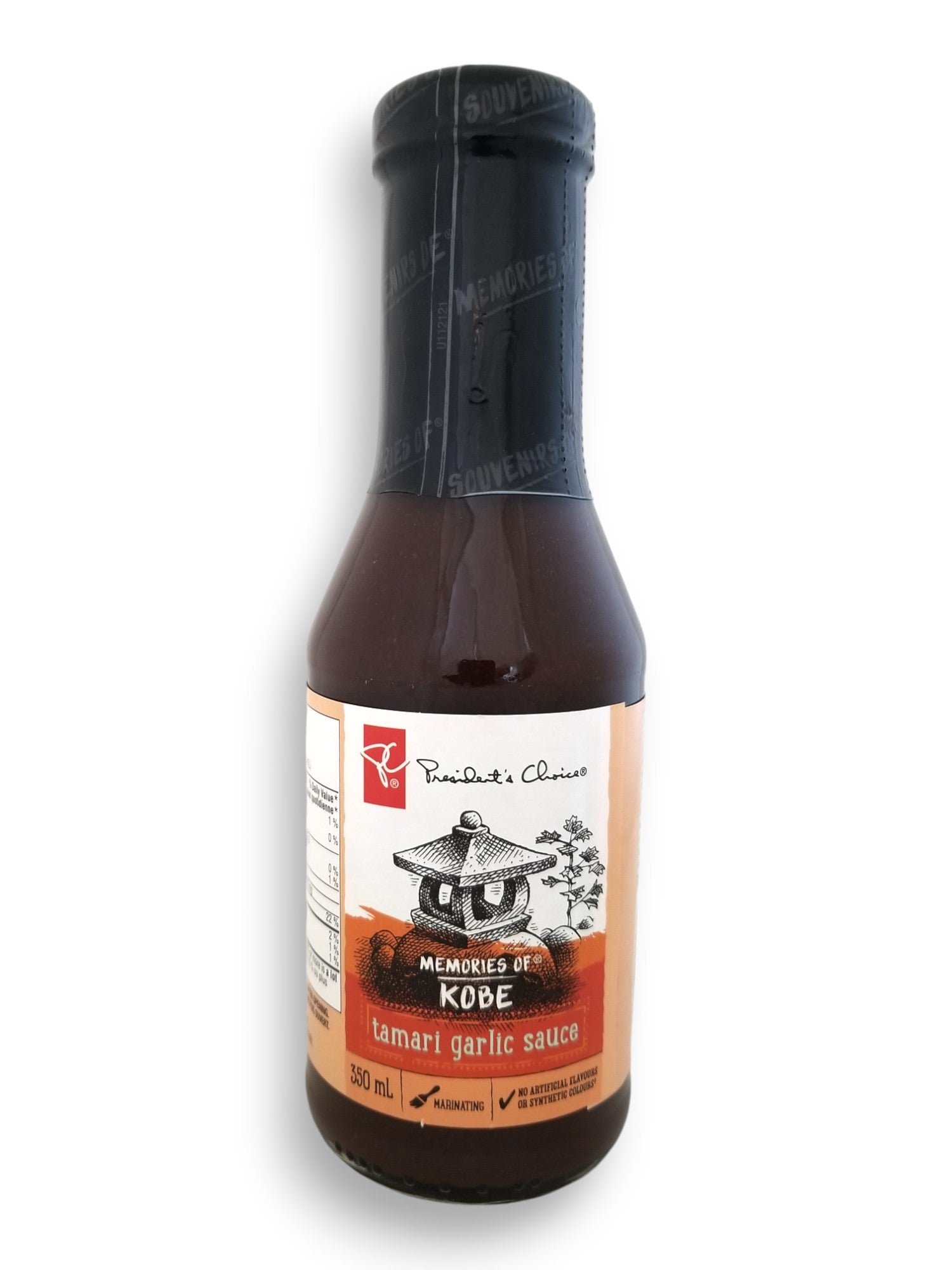 PC Memories Of Kobe Tamari Garlic Sauce 350ml/11.8 oz., front of bottle