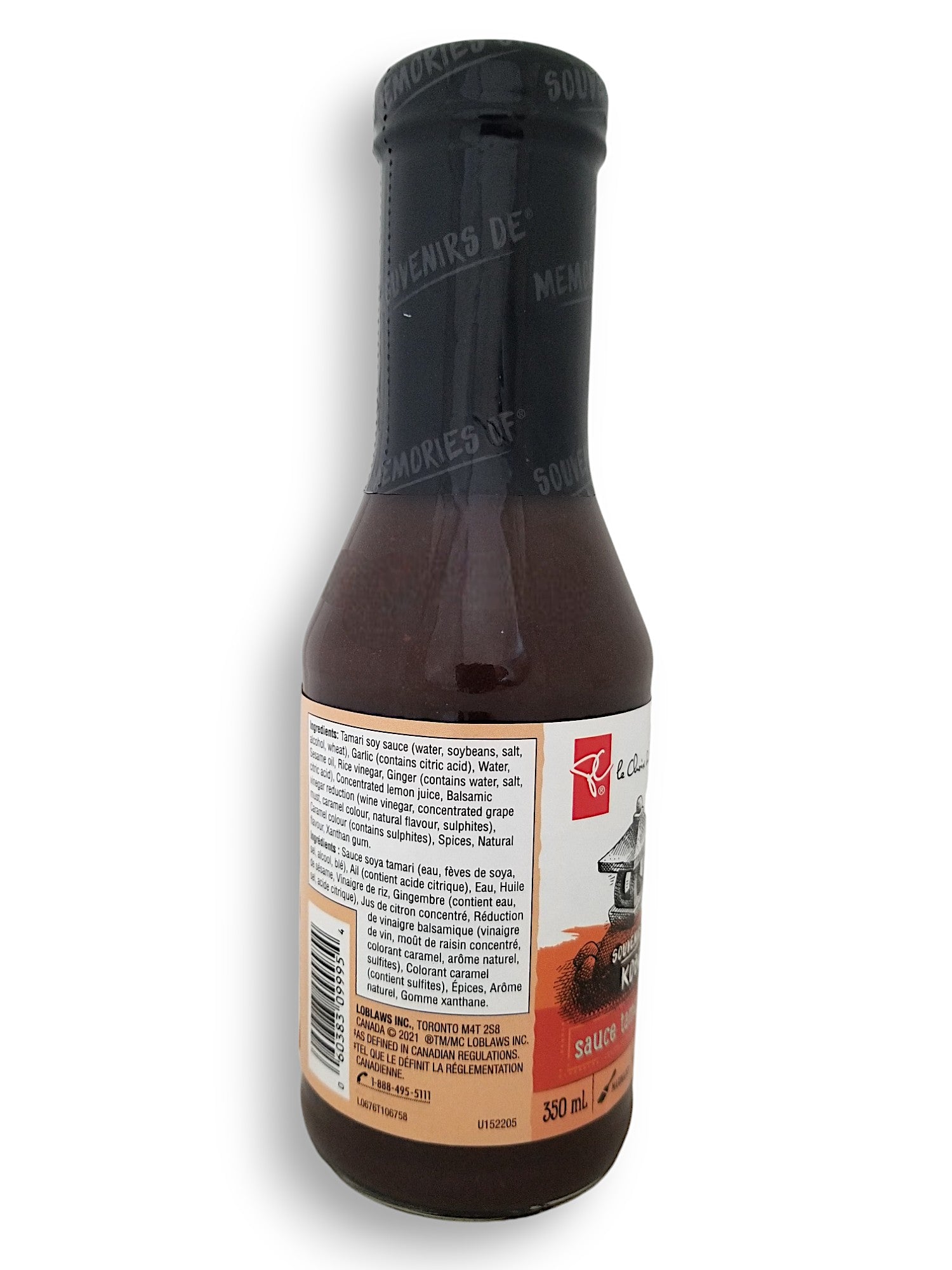 PC Memories Of Kobe Tamari Garlic Sauce 350ml/11.8 oz., back of bottle