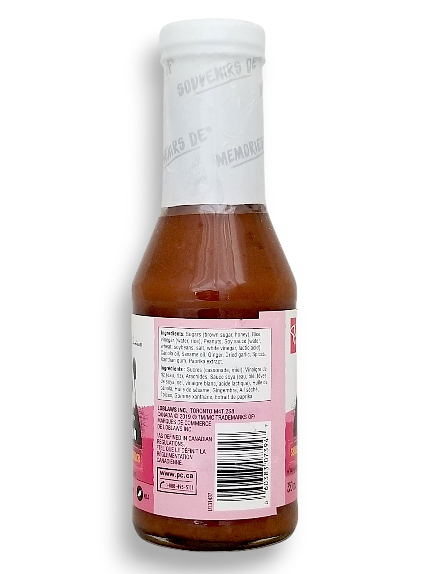 PC MEMORIES OF Szechwan Peanut Satay Sauce, 350ml – Bold & Flavorful Asian Sauce - Side Of Bottle