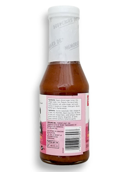 PC MEMORIES OF Szechwan Peanut Satay Sauce, 350ml – Bold & Flavorful Asian Sauce - Side Of Bottle