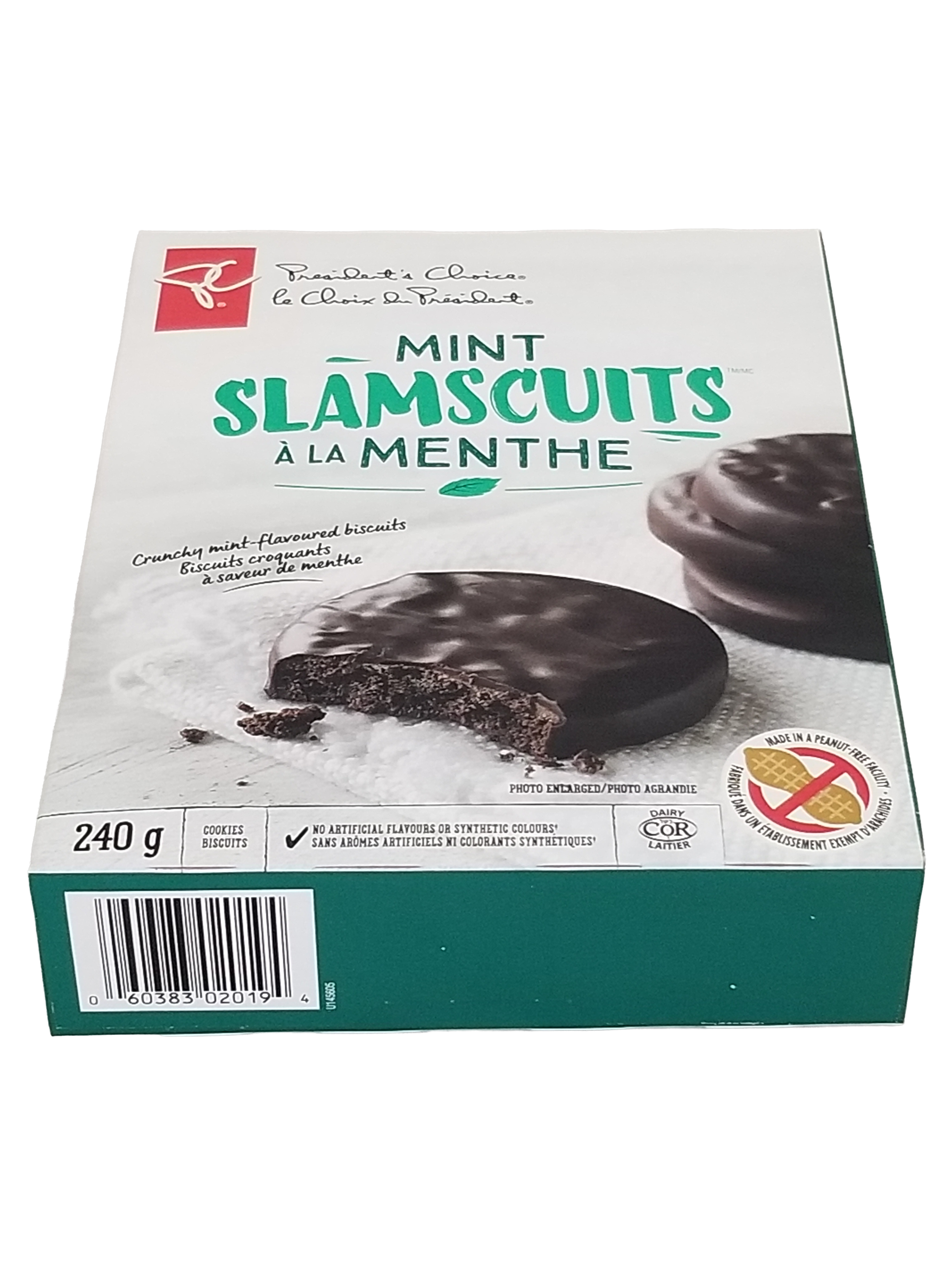 Box of Mint Slamscuits with a white background