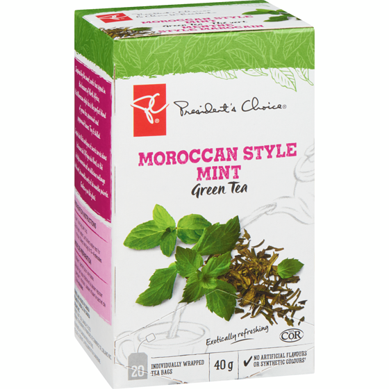 PC Moroccan Style Mint Green Tea 40g/ 1.4oz Left Side of the box