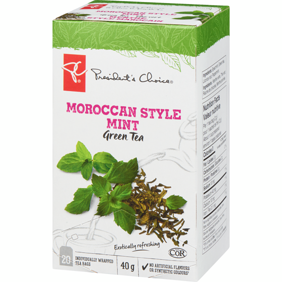 PC Moroccan Style Mint Green Tea 40g/ 1.4oz Right Side of the box