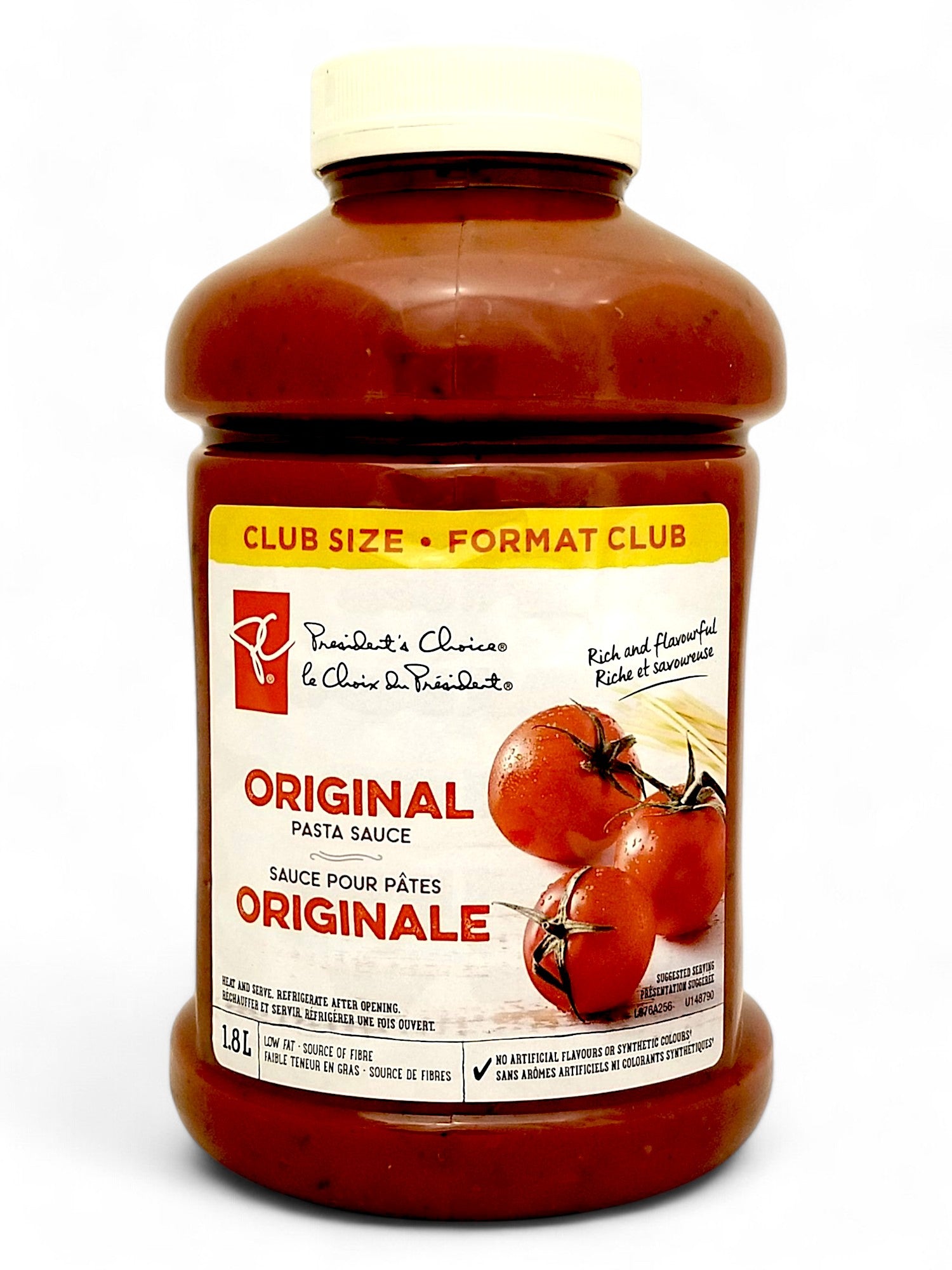 PC Original Pasta Sauce 1.8 L/4 lb. Jar - Front Jar