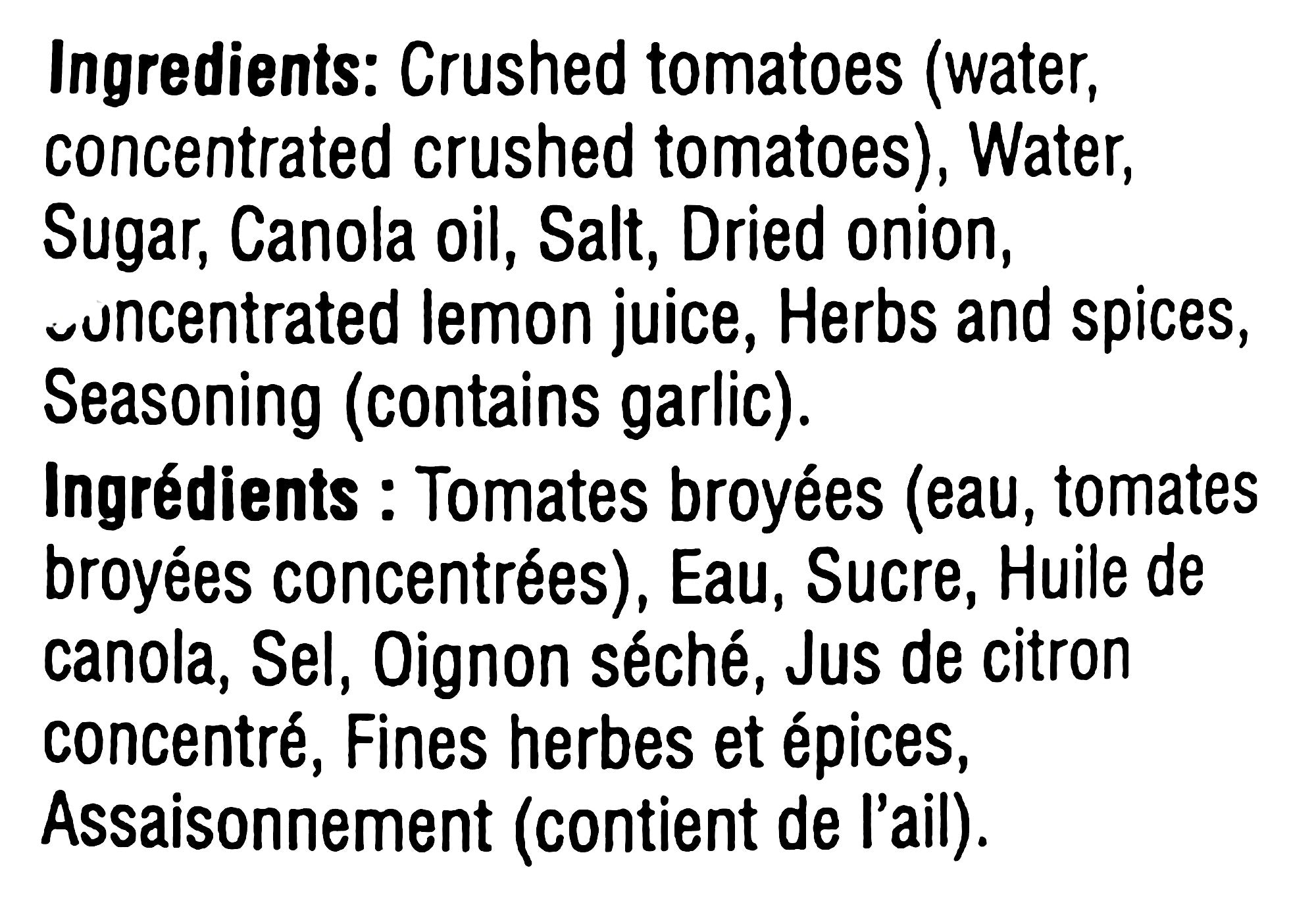 PC Original Pasta Sauce 1.8 L/4 lb. Jar - Ingredients