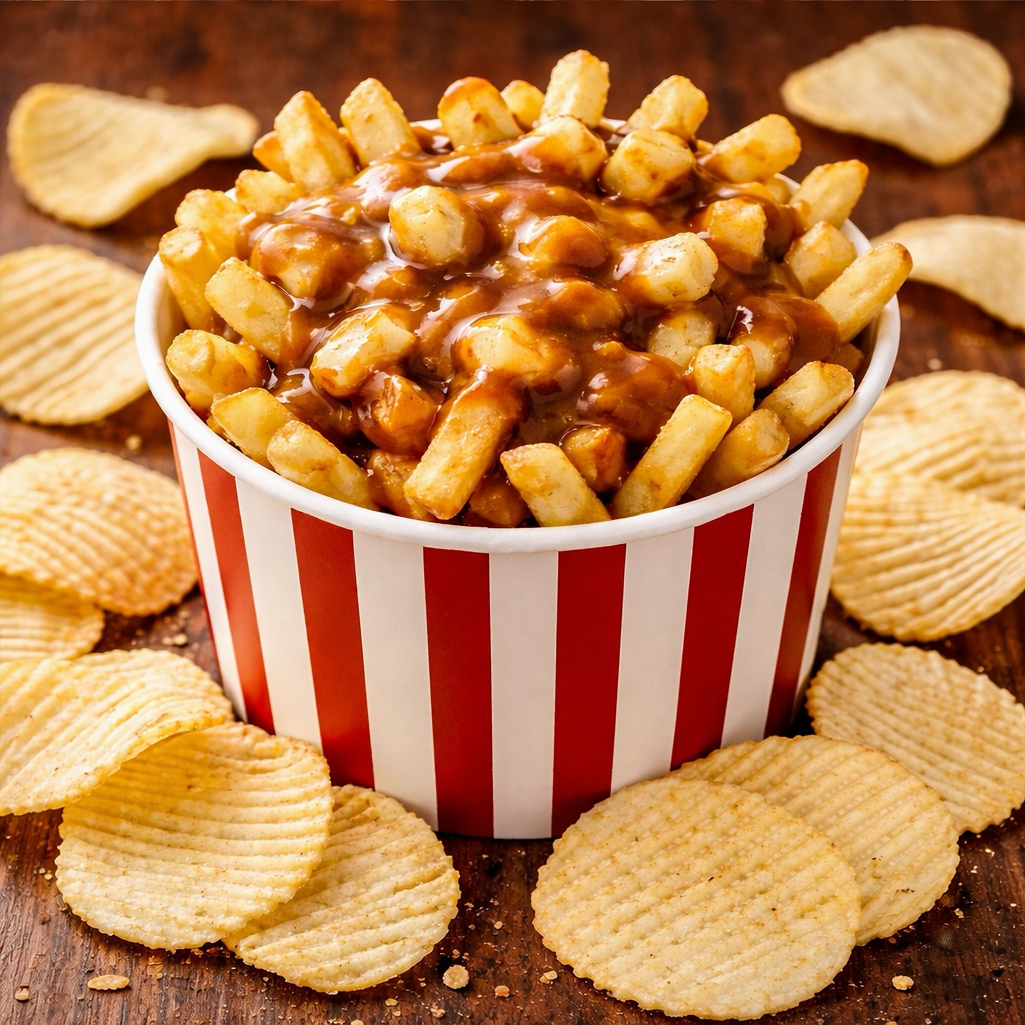 President's Choice Poutine Chips 200 g bag lifestyle photo