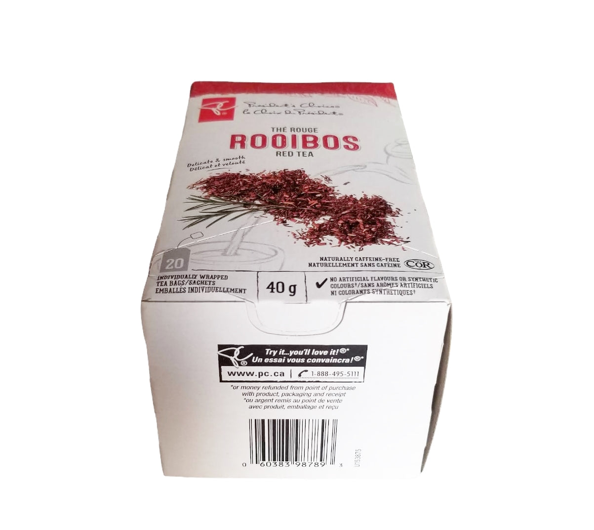President's Choice rooibos red tea bottom view upc