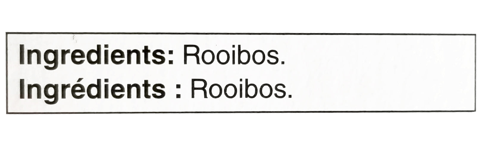 President's Choice Rooibos Red Tea Ingredients Lable