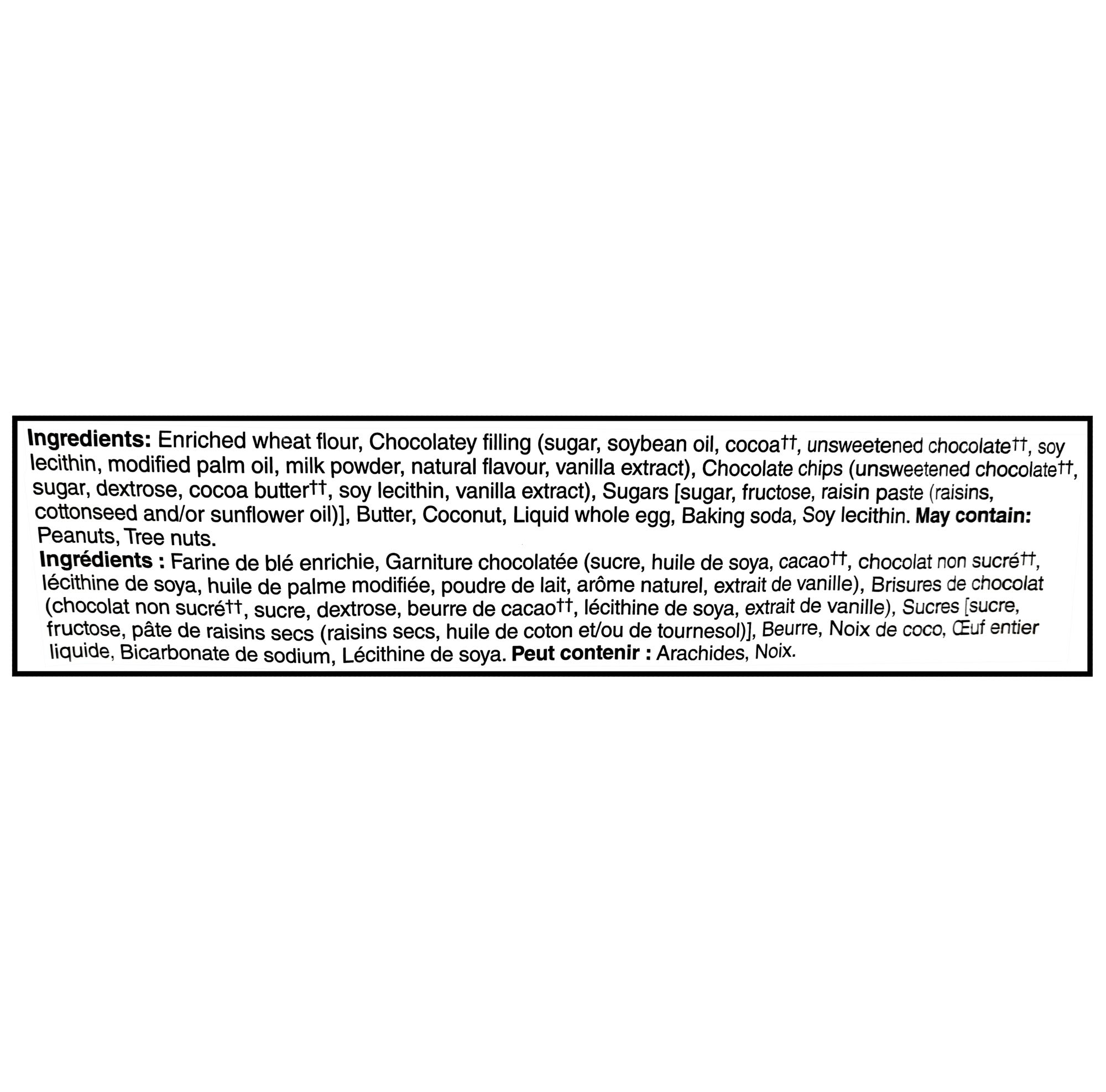 PC The Decadent Chocolate Chip Cookie Middle 280g – full ingredients list
