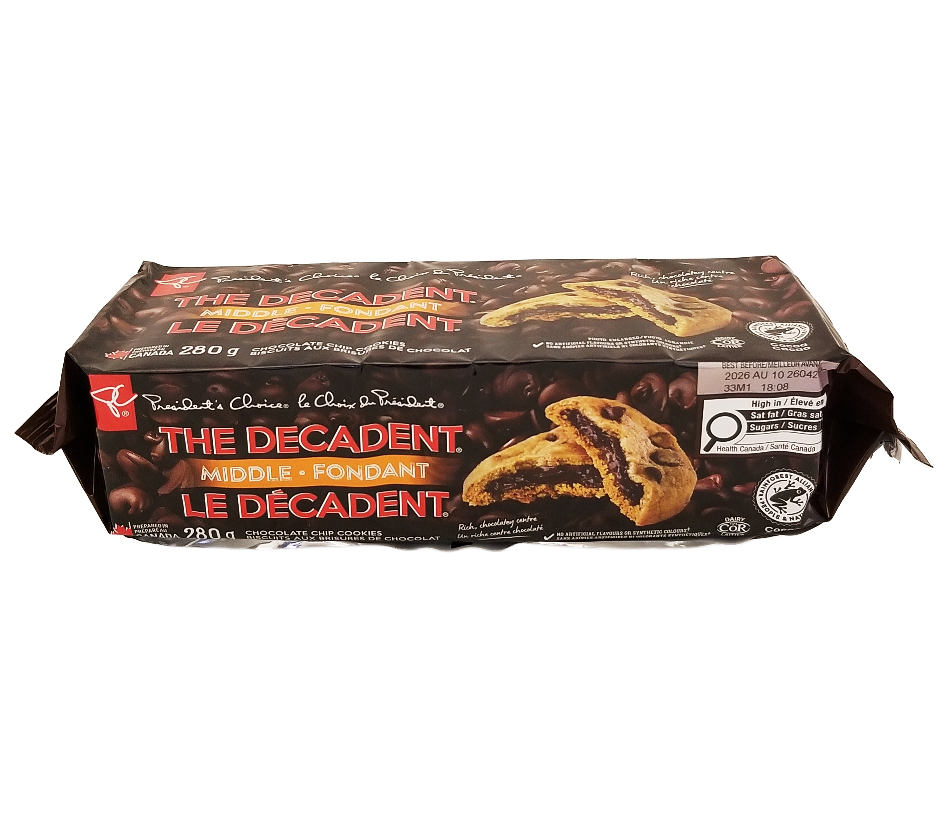 PC The Decadent Chocolate Chip Cookie Middle 280g – side of box