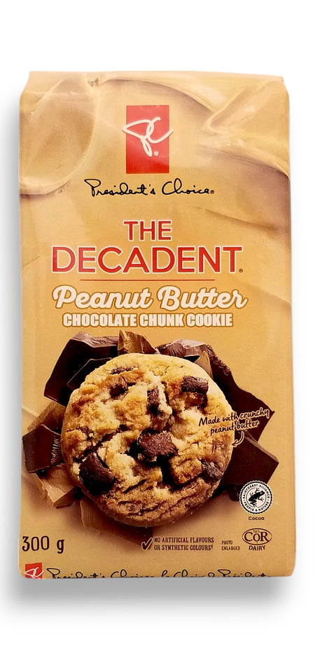 President's Choice The Decadent Peanut Butter Chocolate Chunk Cookie 300g/10.6 oz. - Front Of Package