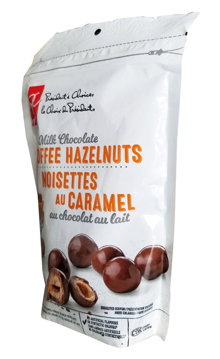 President's Choice Milk Chocolate Toffee Hazelnuts, 250g/8.75 oz. Bag {Imported from Canada}