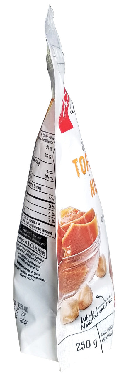 President's Choice Milk Chocolate Toffee Hazelnuts, 250g/8.75 oz. Bag {Imported from Canada}