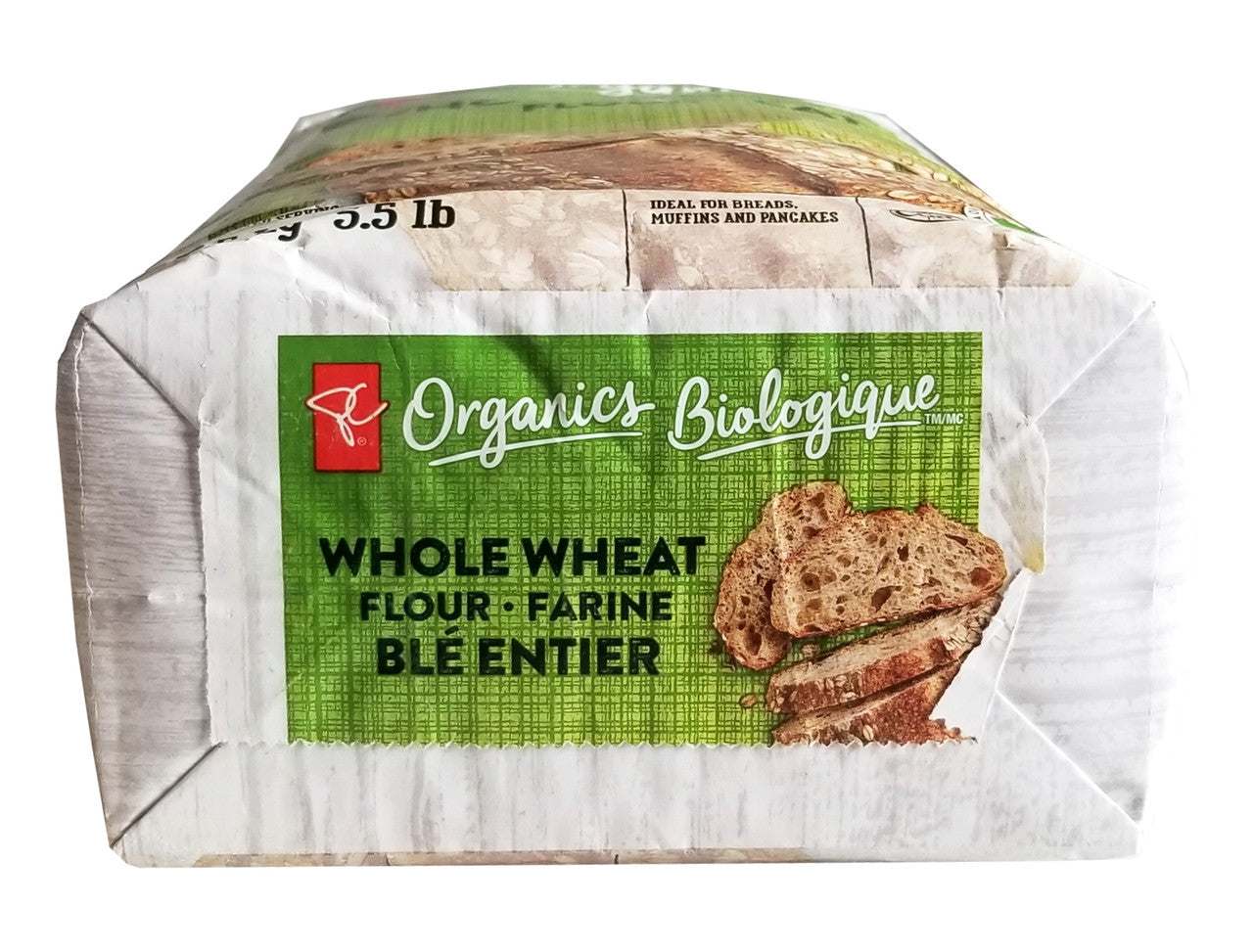 President's Choice Organics Whole Wheat Flour 2.5kg/5.5 lbs. Bag {Imported from Canada}