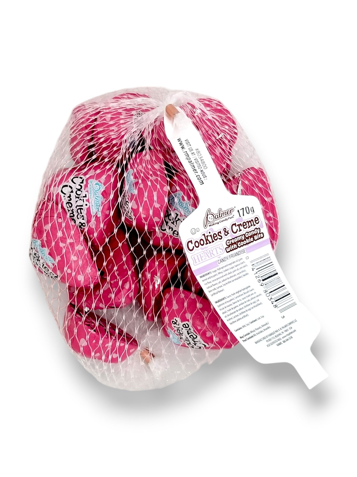 Palmer Valentine's Day Cookies & Creme Hearts, 170g/6 oz. - Front