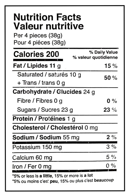 Palmer Valentine's Day Cookies & Creme Hearts, 170g/6 oz. - Nutrition Facts Label