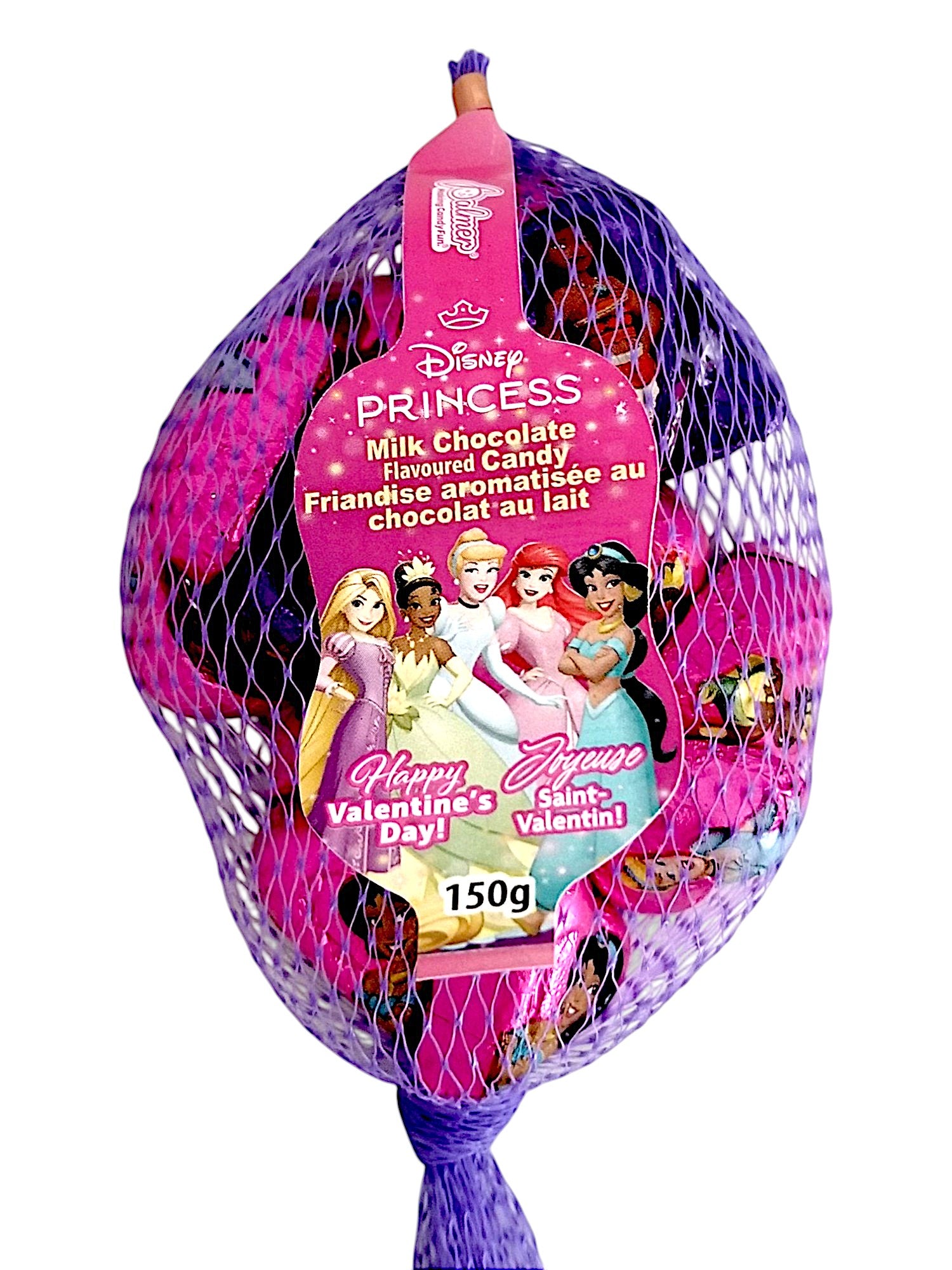 Palmer Valentine's Day Disney Princess Milk Chocolate Hearts, 150g/5.3 oz. - Front