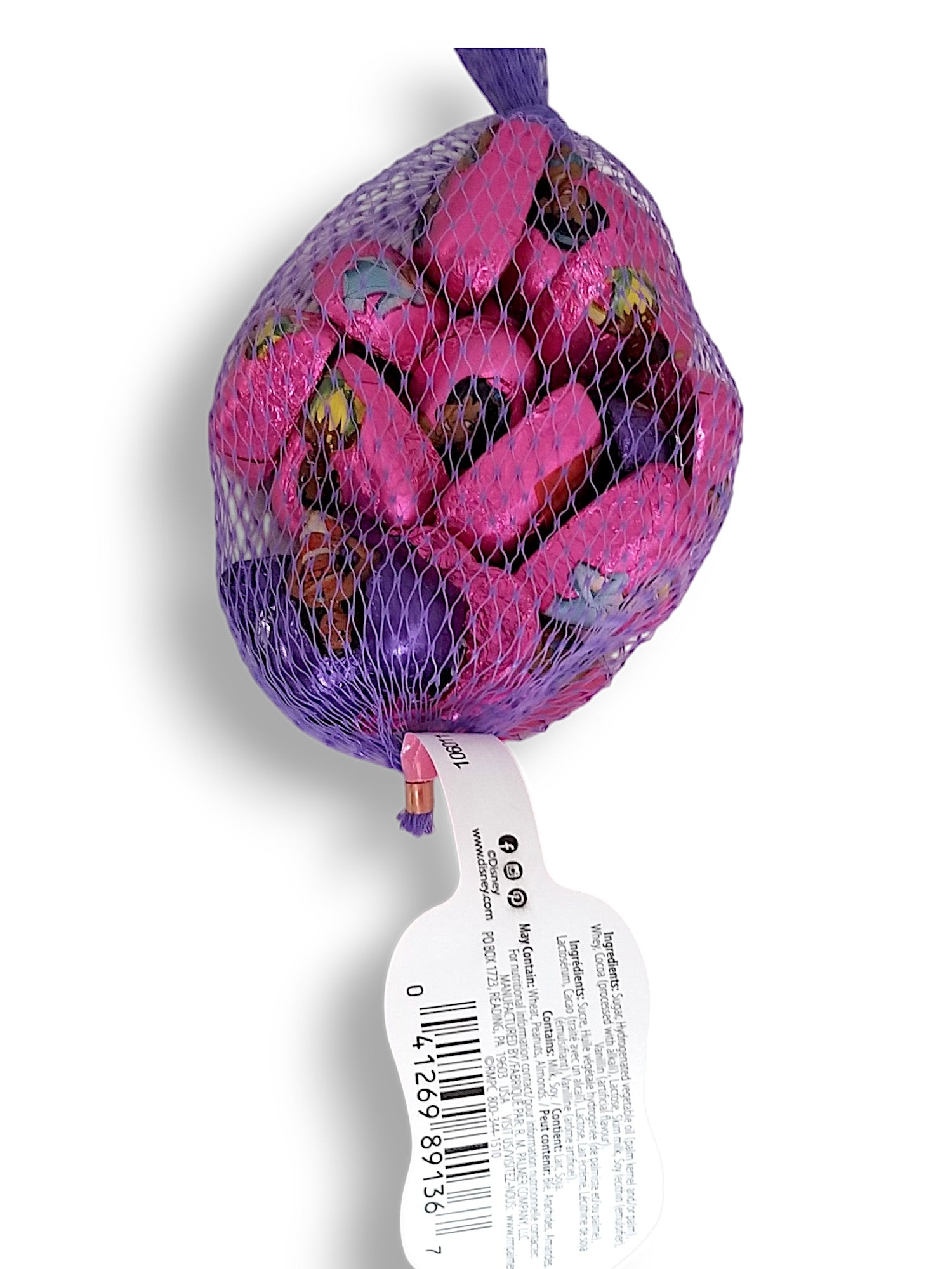 Palmer Valentine's Day Disney Princess Milk Chocolate Hearts, 150g/5.3 oz. - Back