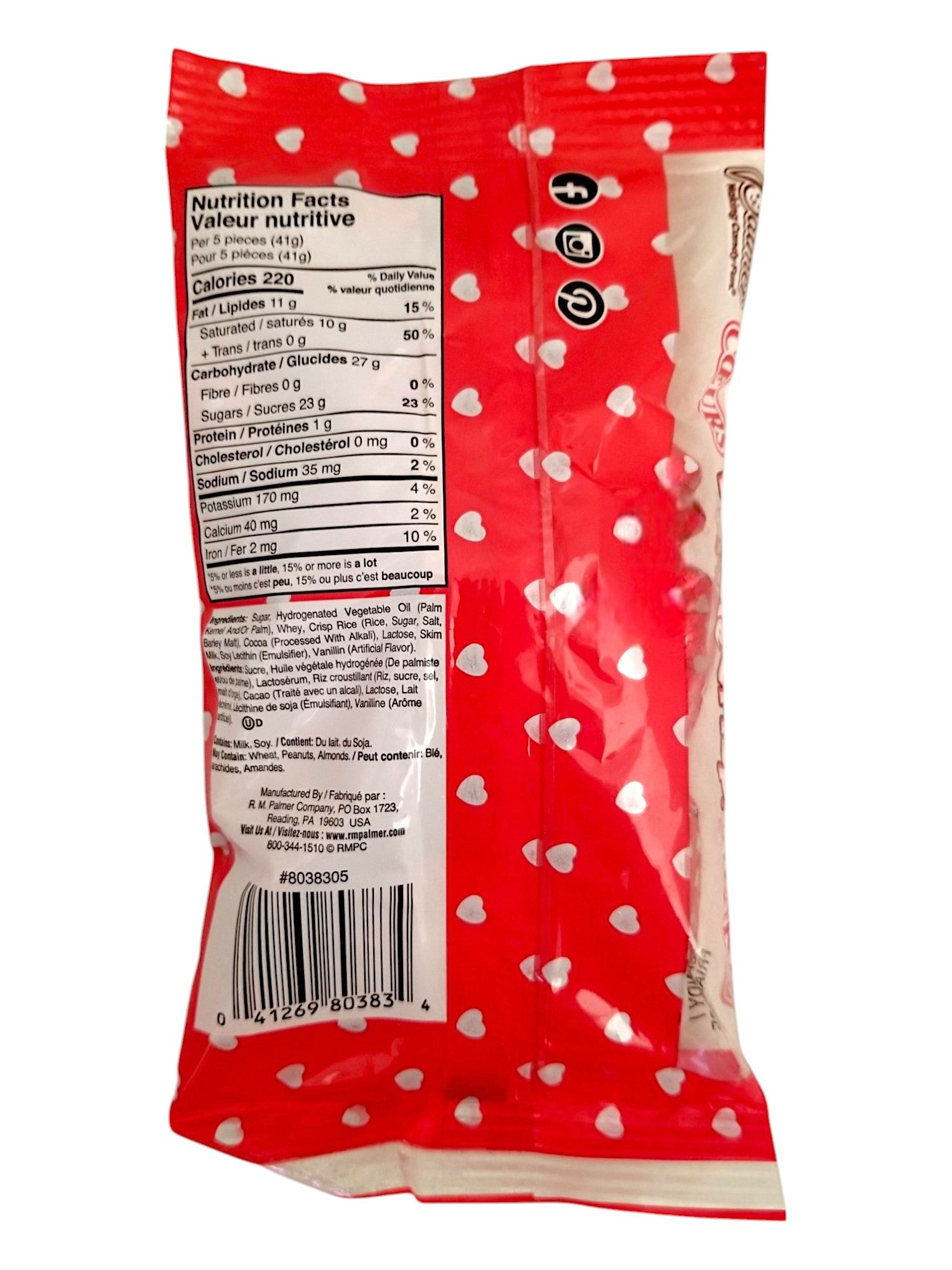 Palmer Coeurs Valentine's Day Double Crisp Milk Chocolate Hearts, 128g/4.5 oz