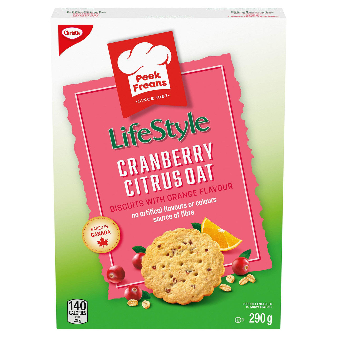 Peek Freans Lifestyle Cranberry Citrus Oat Crunch Cookies, 290g/10oz. box