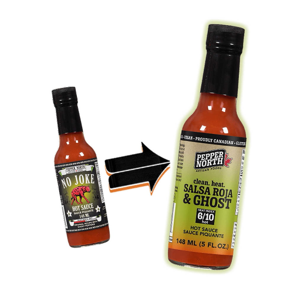Pepper North Artisan Foods No Joke, Salsa Roja & Ghost Hot Sauce, 148ml/5 fl. oz. {Imported from Canada}