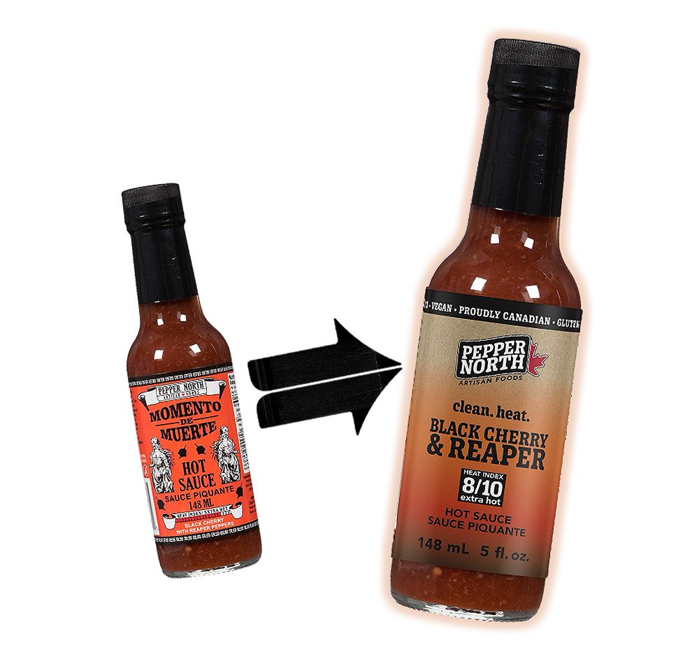 Pepper North Artisan Foods Momento de Muerte, Black Cherry & Reaper Hot Sauce, 148ml/5 fl. oz. {Imported from Canada}