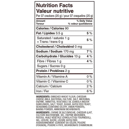 Pepperidge Farm Cheddar Goldfish Crackers, 1.64 kg/3.6 lb. Box Nutrition facts