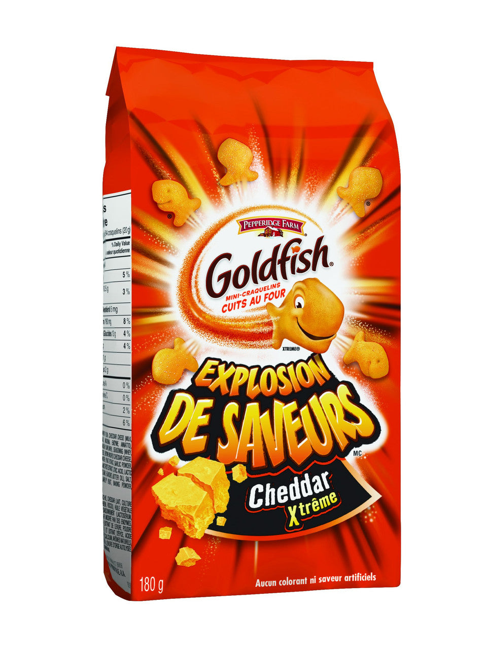 Pepperidge Farm Goldfish Extreme Cheddar Crackers, 180g/6.34oz - Right Side